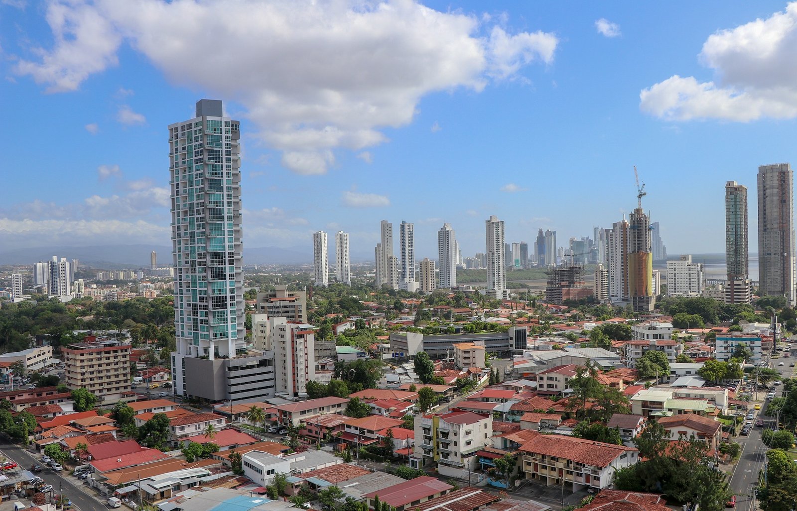 Aerial view of Panama City towers and neighborhoods
